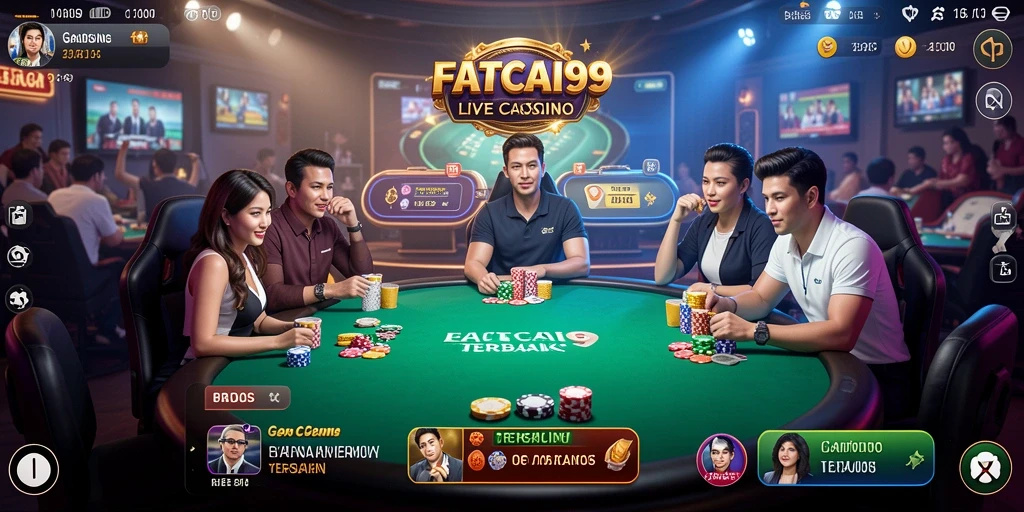 Tampilan gameplay seru dalam aplikasi Live Casino FATCAI99.