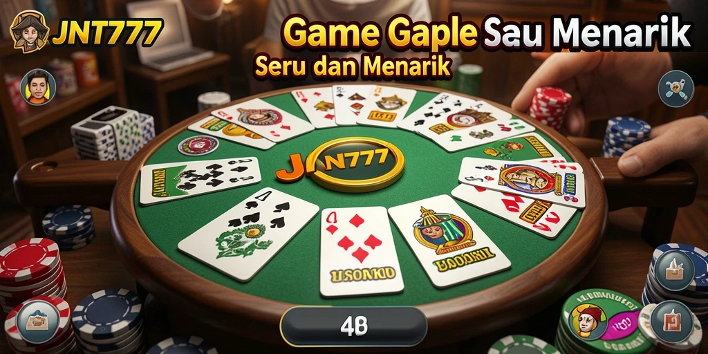 Tampilan screenshot JNT777 dengan permainan Gaple yang seru.