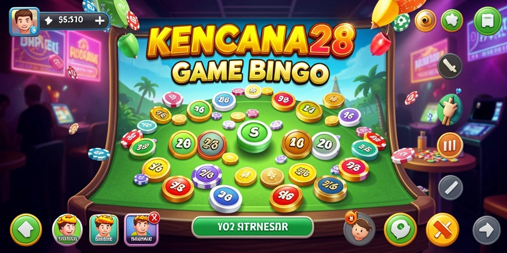 Tampilan menarik gameplay Bingo di KENCANA28 dengan interaksi pengguna.