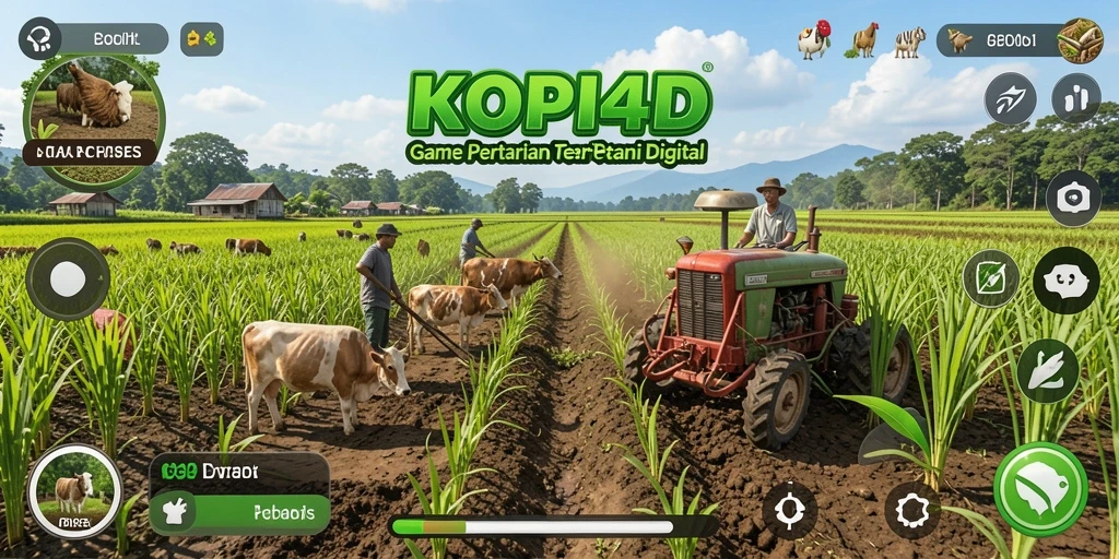 Tampilan permainan KOPI4D yang menarik dan interaktif dalam dunia pertanian.