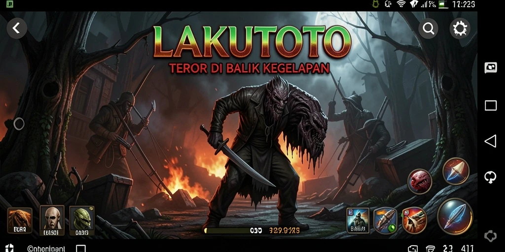 Tangkapan layar gameplay <strong>LAKUTOTO</strong> yang menunjukkan suasana horor mendebarkan.