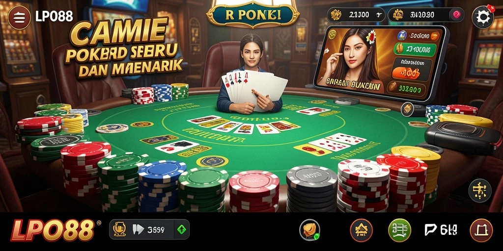 Tampilan utama LPO88 menunjukkan keseruan gameplay poker.