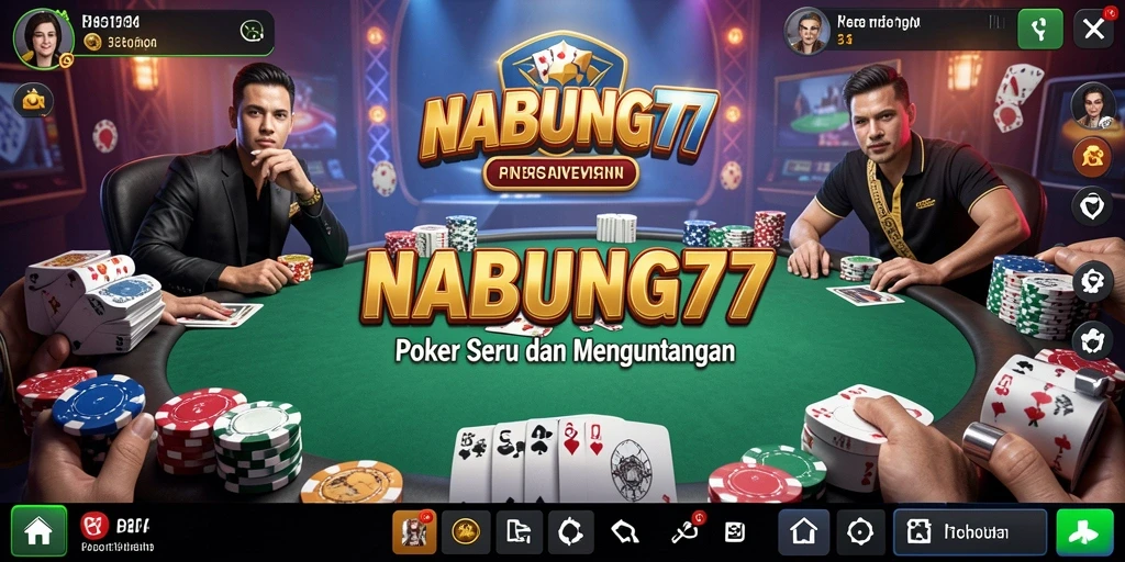 Screenshot NABUNG77 menampilkan gameplay poker yang menarik.