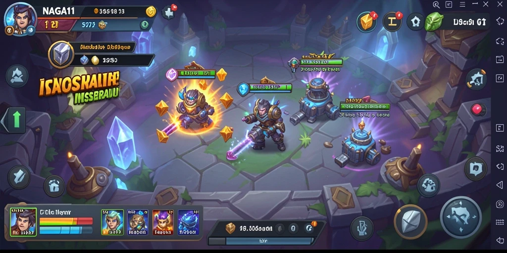 Tampilan gameplay NAGA11 menunjukkan mekanisme permainan idle yang menarik.