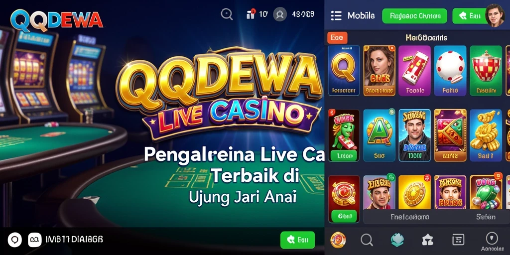 Screenshot gameplay QQDEWA menampilkan suasana kasino Live Casino.