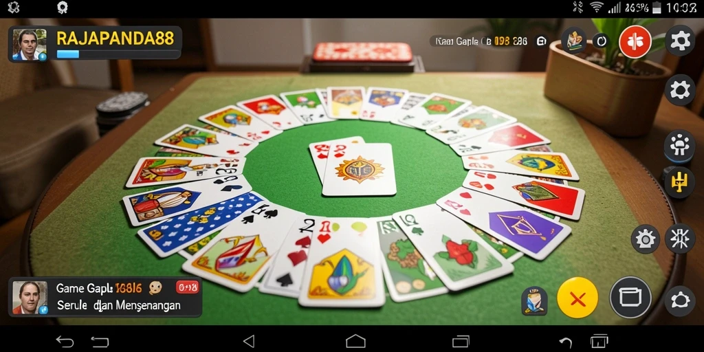 Tampilan gameplay RAJAPANDA88 dengan kartu domino yang menarik.