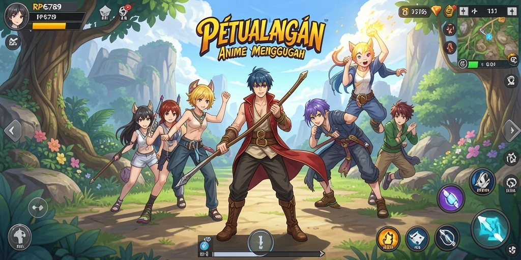 Screenshot gameplay RP6789 menampilkan aksi pertarungan yang seru dan karakter Anime ikonik.