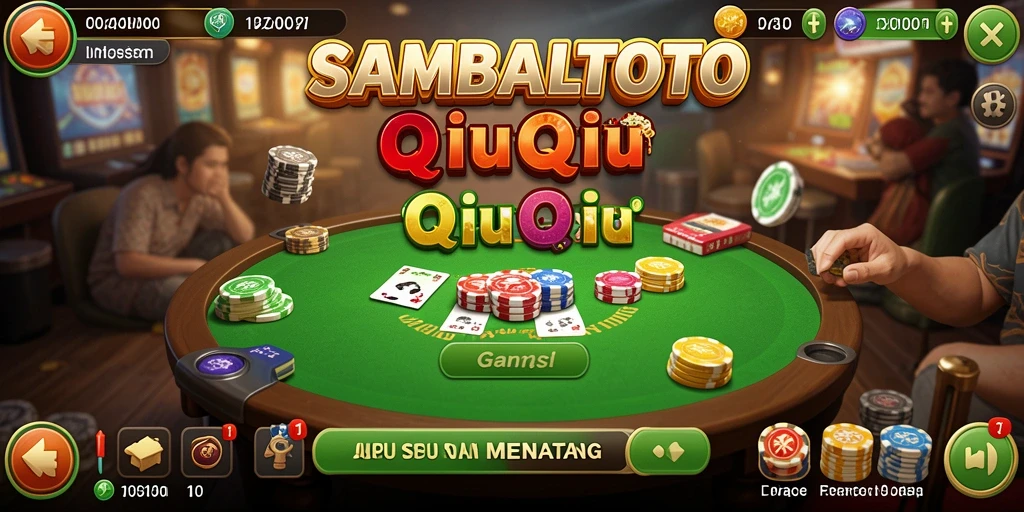 Screenshot utama SAMBALTOTO menampilkan keseruan bermain QiuQiu.