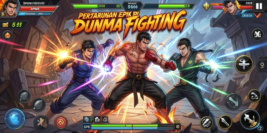 Tampilan gameplay SP666 yang intens dan mengasyikkan dalam pertarungan Fighting.